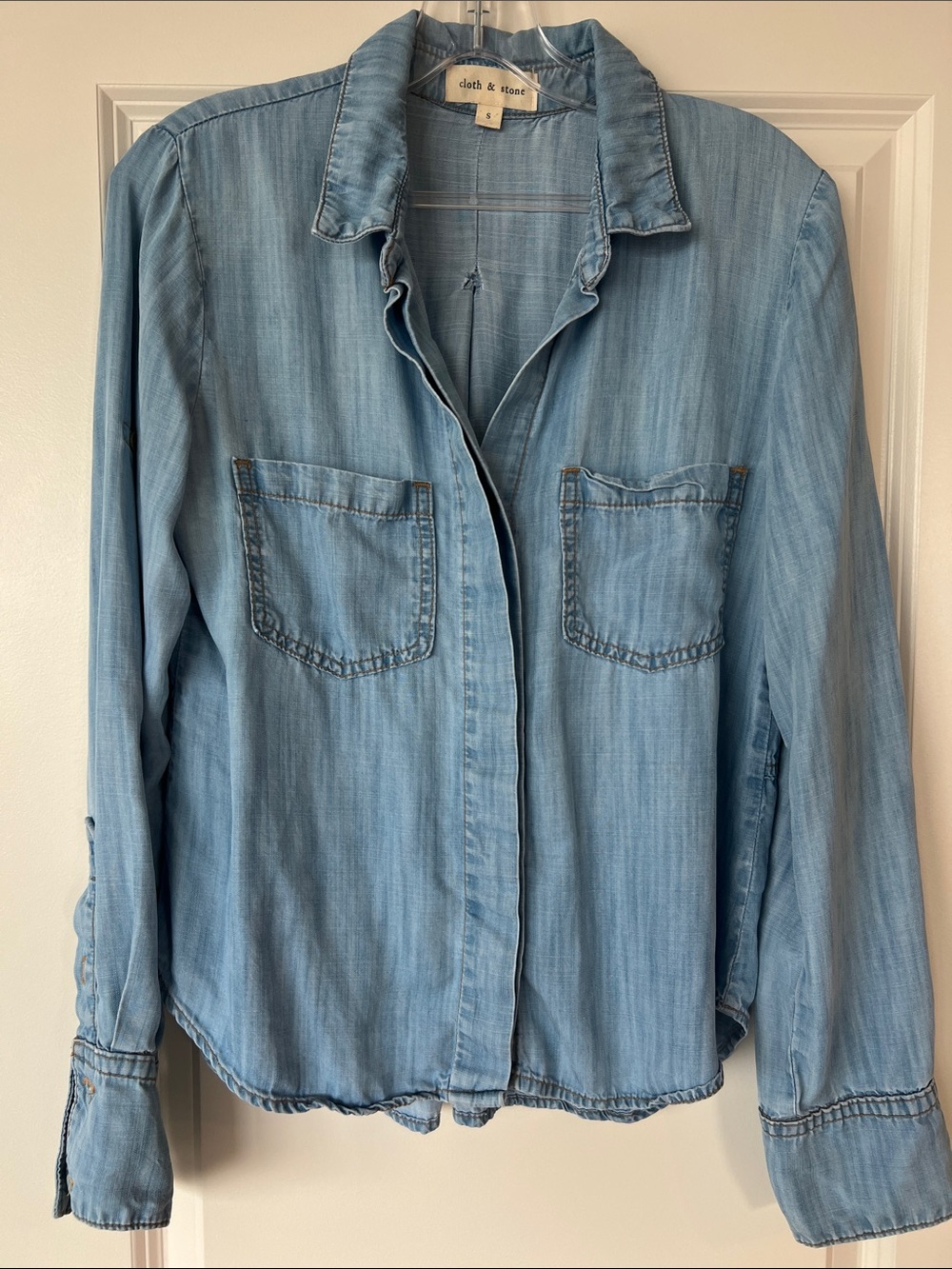 cloth & stone Light Wash Denim Shirt Jacket